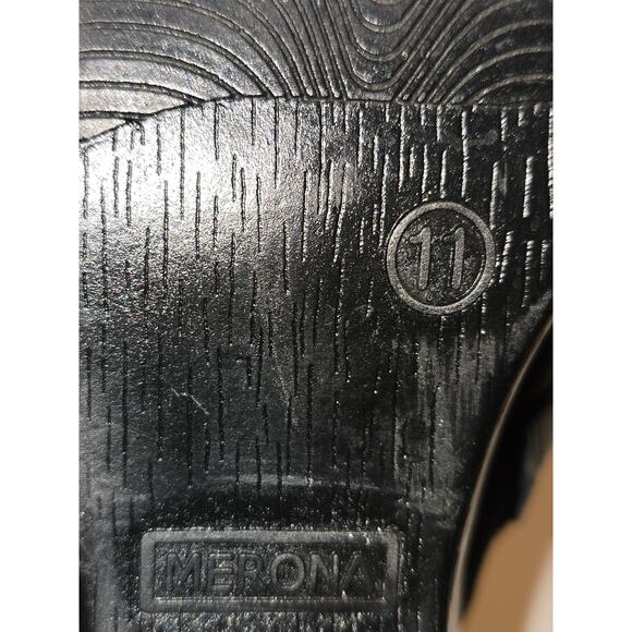 Merona‎ Women's Mules Heels Black Leather Slip On Strap Buckle 11 - Picture 8 of 10